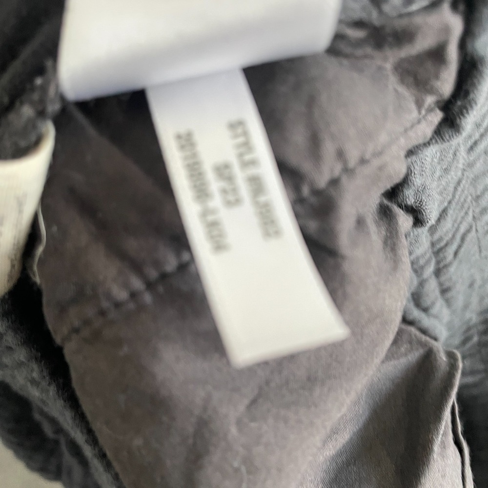 Madewell Pants Women S/M Gray Cotton Wide Leg Lagenlook Elastic Gauzy Coastal - Picture 3 of 7